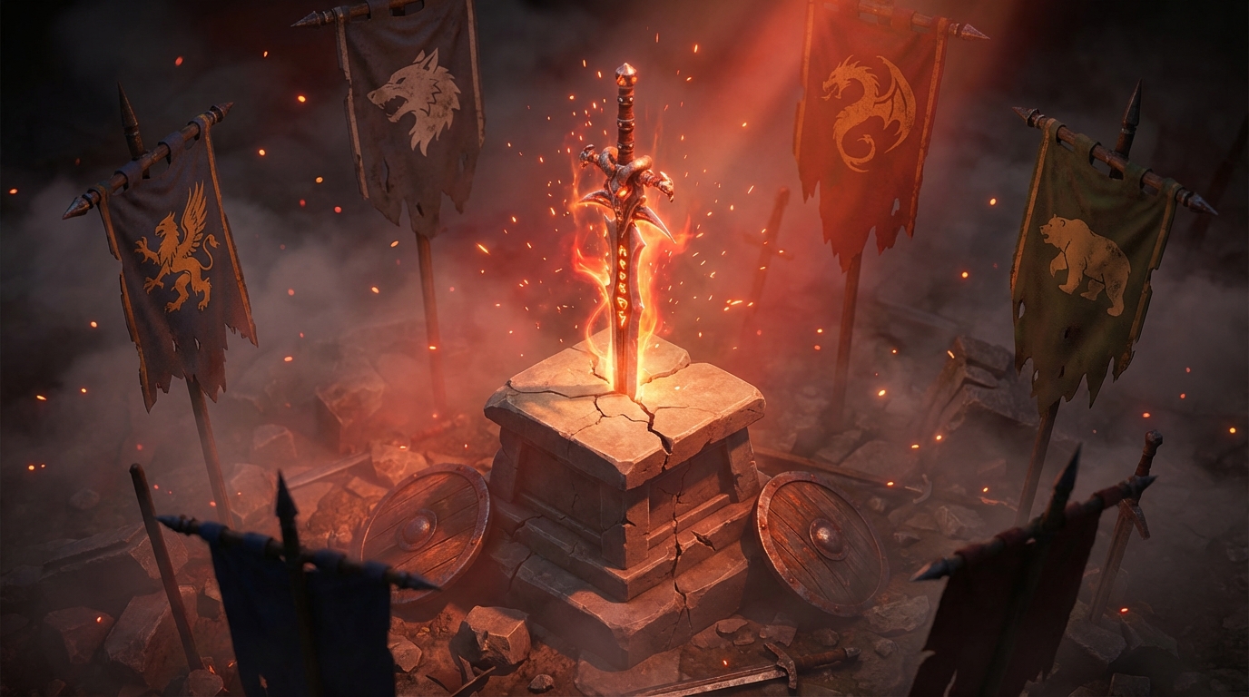 A dark and epic fantasy battleground