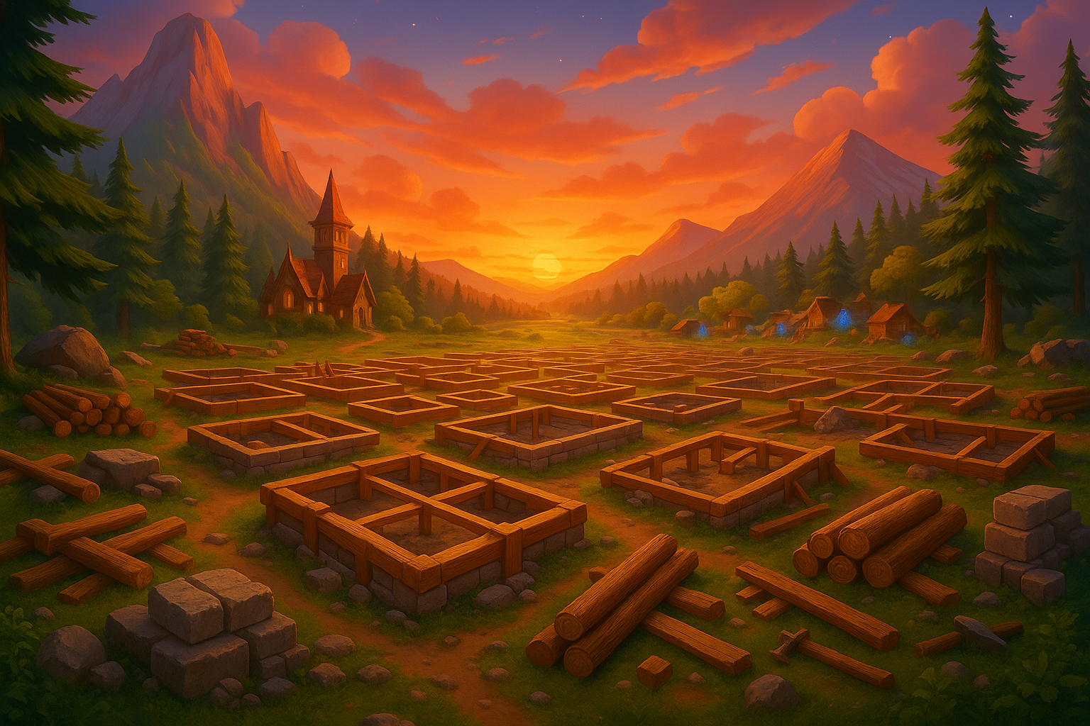 A serene landscape representing the Genesis era