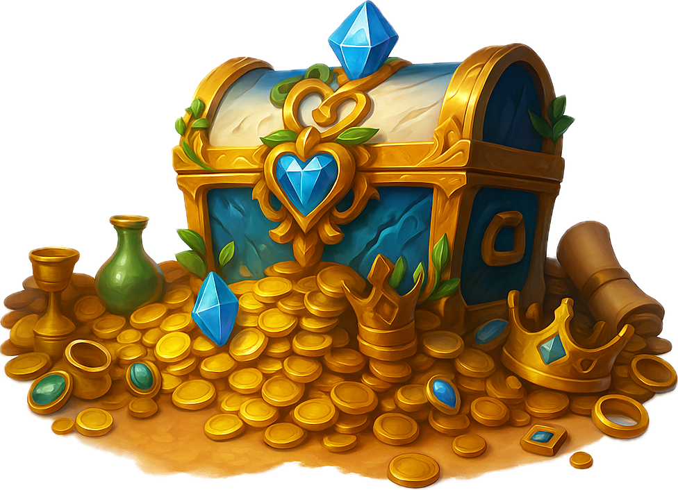 A glowing trophy for the prize pool
