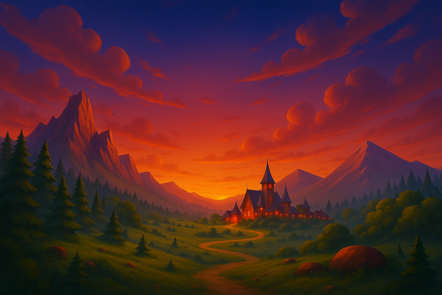 A mystical 3D world with floating crystal shards and glowing light.